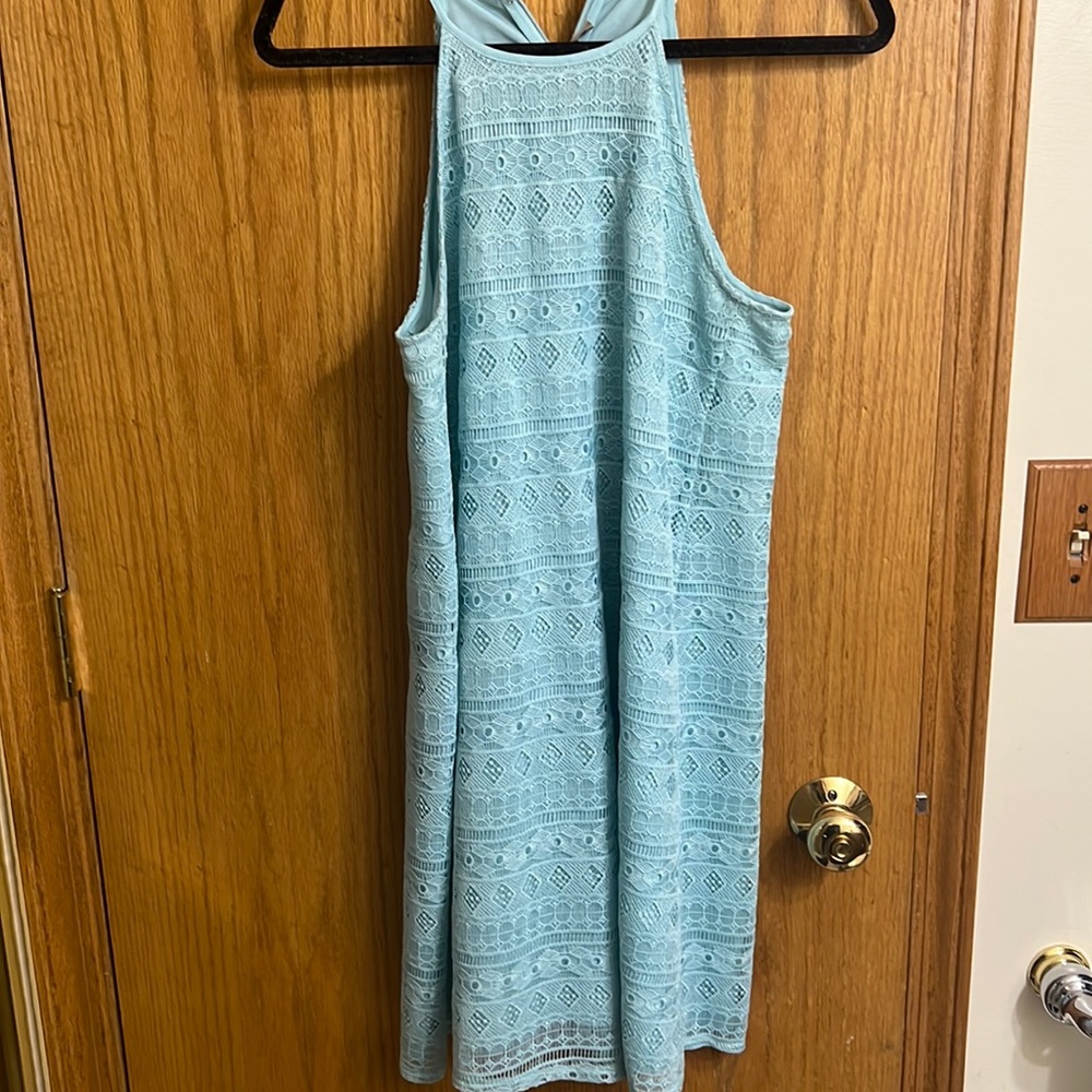 Blue shift dress